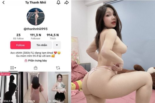 Sex Tạ Thanh Nhi TikTok da trắng mông to mê doggy